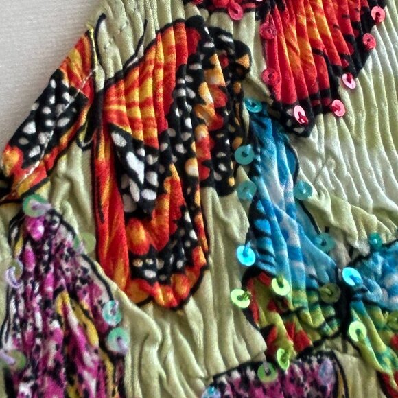 Alberto Makali Sequin Vest Top – Pale Sage Crinkle Fabric with Sheen, Size S - Picture 5 of 6